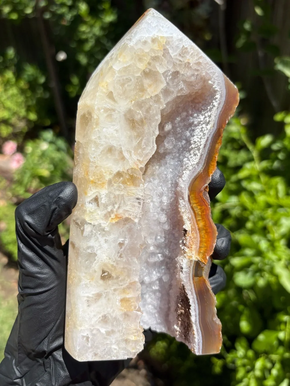 1.48 Pounds - Druzy Quartz x Chalcedony Large Crystal Tower with Imperfections